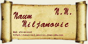 Naum Miljanović vizit kartica